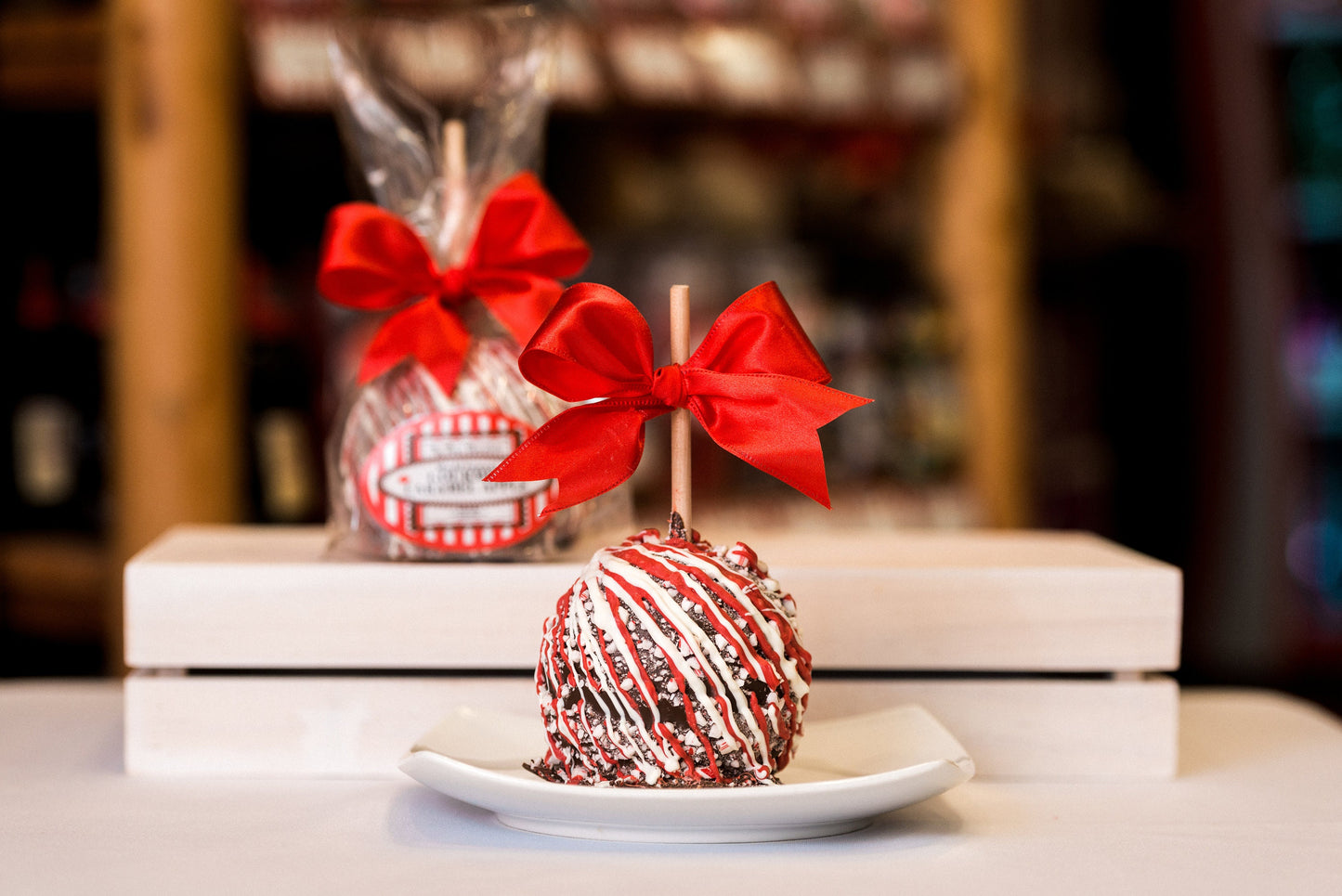 Dark Chocolate Peppermint Caramel Apple